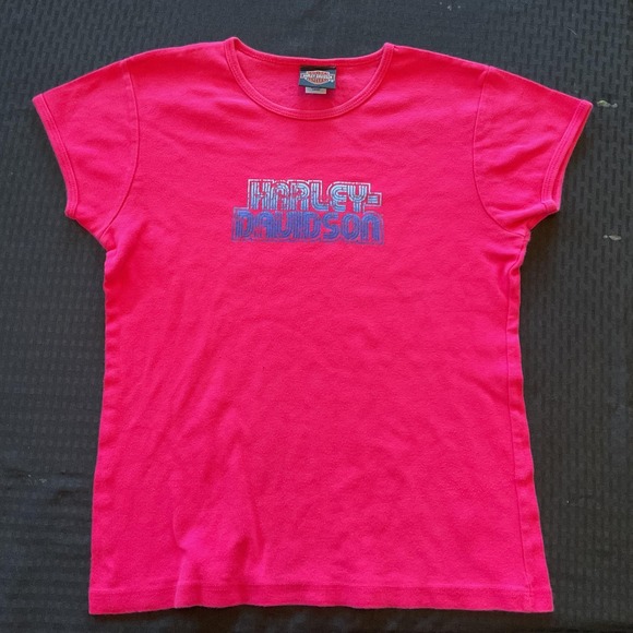 Harley-Davidson Tops - Harley-Davidson Shirt Womens Large Pink Graphic Shepparton Australia Motorcycle
